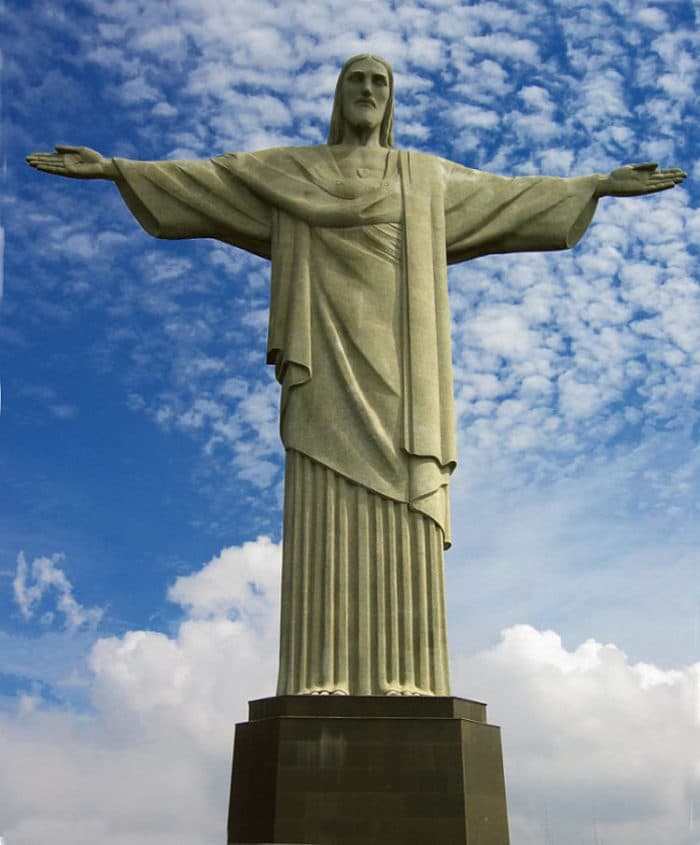 Imagen en detalle del Cristo Redentor en Río de Janeiro