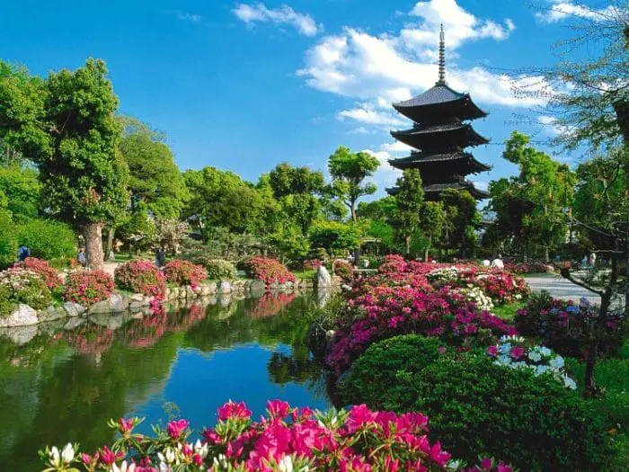 Uno de los Templos de Kyoto y su hermoso jardín