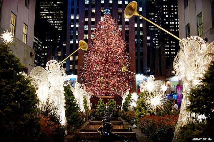 Nueva York iluminada durante las festividades navideñas