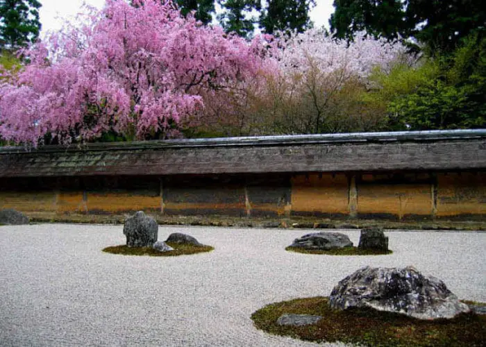 Jardín de rocas en el Ryōan-ji, Japón